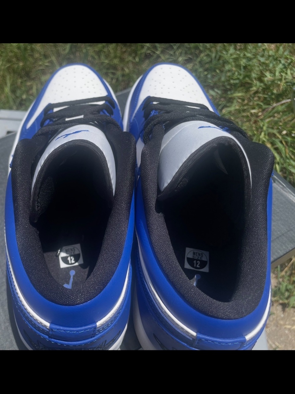 Jordan Men’s White, Blue and Black Low-Top Athletic Sneakers